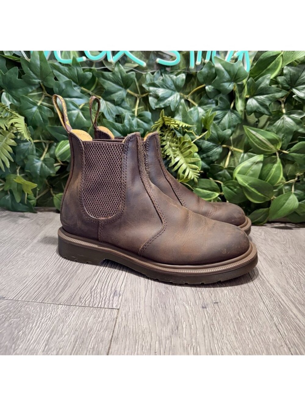 Dr Martens 2976 Crazy Horse Leather Chelsea Boots Mens 5 W 6 Medium Brown Ankle
